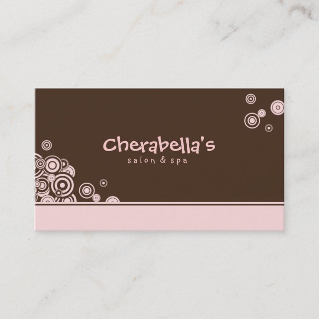 Dots Business Card Salon Spa Trendy Pink Cute (Front)