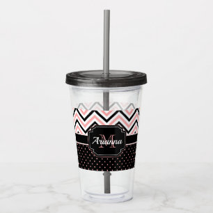 Dots & Chevron Acrylic Tumbler