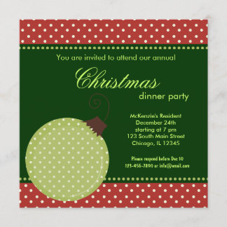 Dots Christmas dinner Invitation