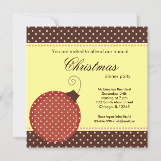 Dots Christmas dinner Invitation