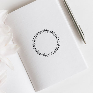 Dots Circle Journal Frame  Rubber Stamp