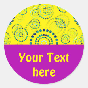 Dots Circle Power Flowers II + your backgr. & idea Classic Round Sticker