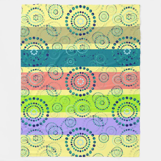 Dots Circle Power Flowers II + your backgr. & idea Fleece Blanket (Front)