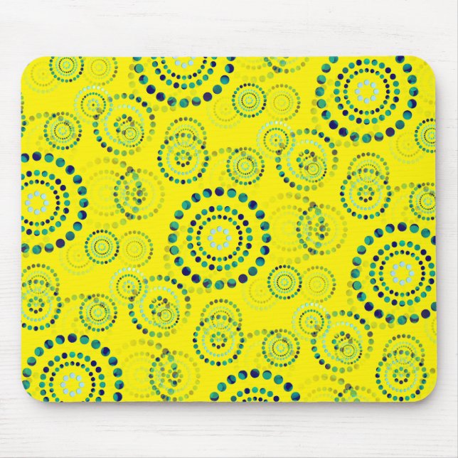 Dots Circle Power Flowers II + your backgr. & idea Mouse Mat (Front)
