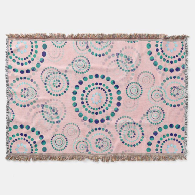 Dots Circle Power Flowers II + your backgr. & idea Throw Blanket (Front)