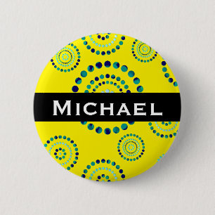 Dots Circle Power Flowers + your backgr. 6 Cm Round Badge