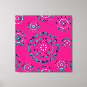 Dots Circle Power Flowers + your backgr. Canvas Print