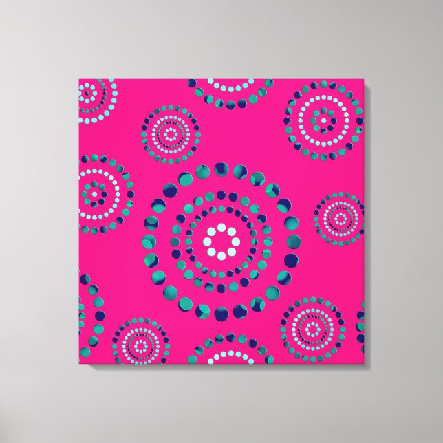 Dots Circle Power Flowers + your backgr. Canvas Print (Front)
