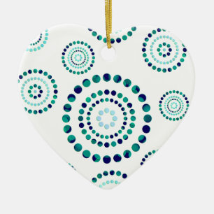 Dots Circle Power Flowers + your backgr. Ceramic Tree Decoration