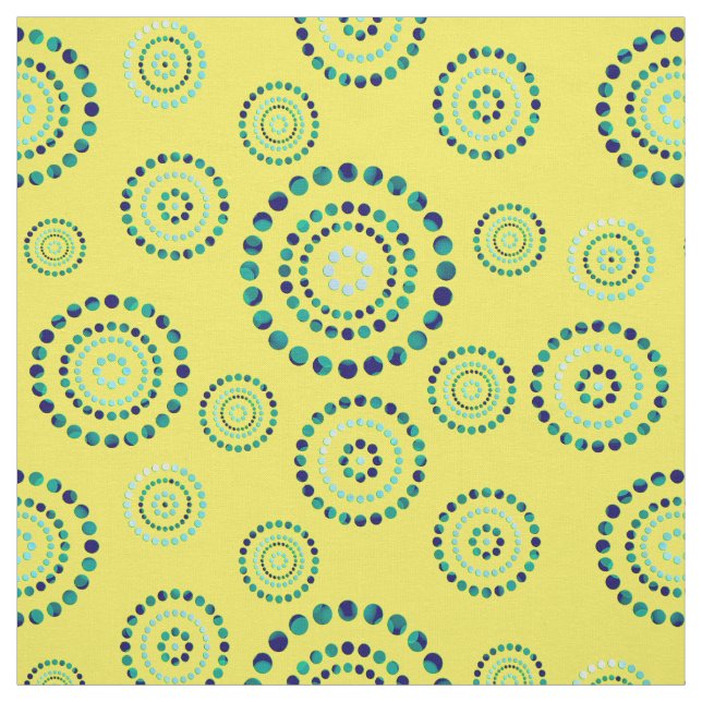 Dots Circle Power Flowers + your backgr. Fabric (Swatch)