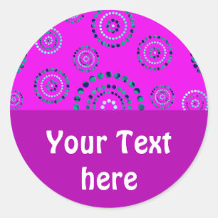 Dots Circle Power Flowers + your backgr. & ideas Classic Round Sticker