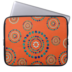 Dots Circle Power Flowers + your backgr. Laptop Sleeve
