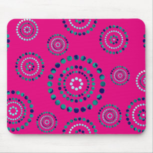 Dots Circle Power Flowers + your backgr. Mouse Mat
