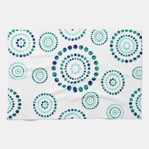 Dots Circle Power Flowers + your backgr. Tea Towel