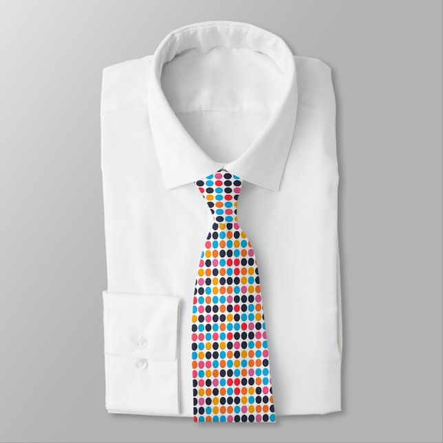 Dots Colourful Pattern Tie (Tied)