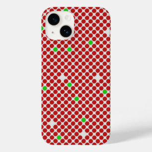 Dots Diagonal Graphical Pattern Red White Green Case-Mate iPhone 14 Case