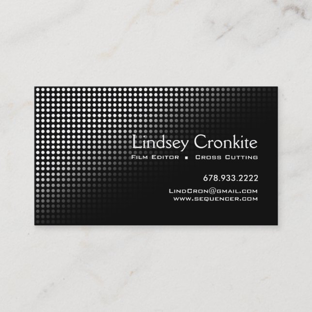 Dots Film Editor Hollywood Entertainment Industry Business Card (Front)