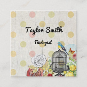 dots geometric vintage bird modern business card