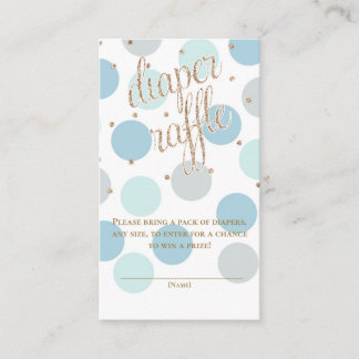 Dots & Glitter - Baby Shower Diaper Raffle Ticket Enclosure Card