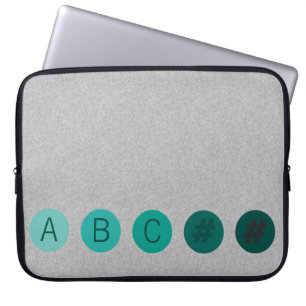 DOTS Green Aqua Initials Laptop Sleeve