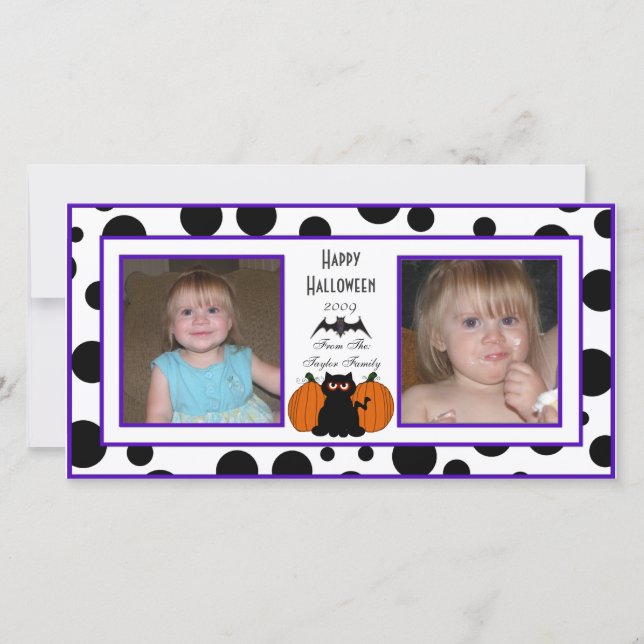 Dots Halloween Photo Cards (Front)