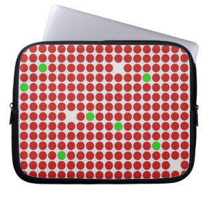 Dots Horizontal Graphical Pattern Red White Green Laptop Sleeve