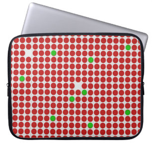 Dots Horizontal Graphical Pattern Red White Green Laptop Sleeve
