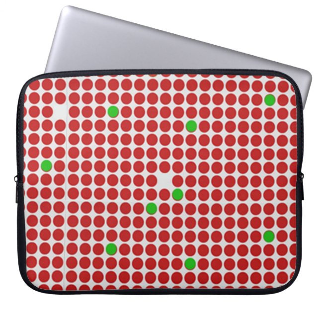 Dots Horizontal Graphical Pattern Red White Green Laptop Sleeve (Front)