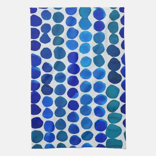 Dots Kitchen Towel in Blue (Vertical)