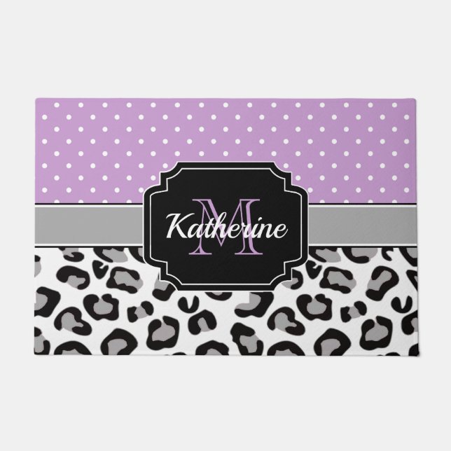 Dots & Leopard Print Doormat (Front)
