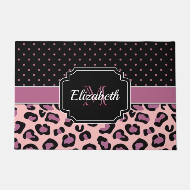 Dots & Leopard Print Doormat (Front)