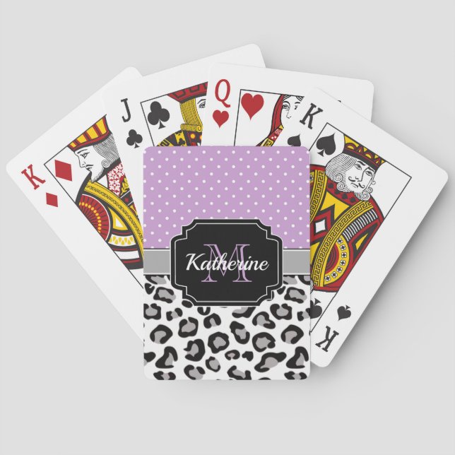 Dots & Leopard Print Playing Cards (Back)