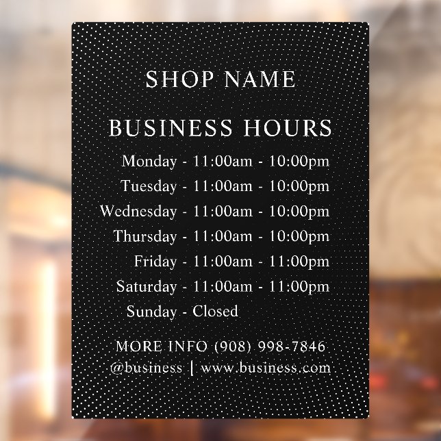DOTS | Logo and Business Hours | Decal Sign (Sheet 2)