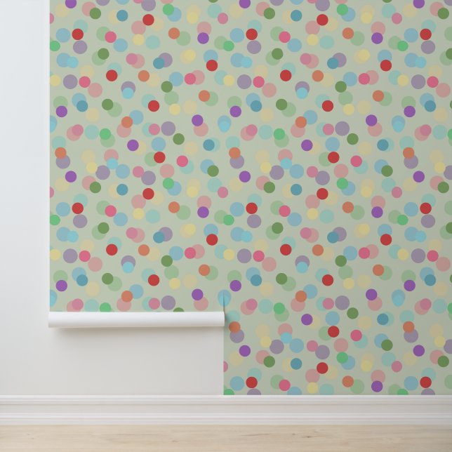 Dots Modern Colourful Pattern Green Wallpaper (Application)