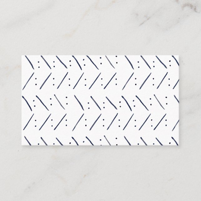 Dots n Dashes Geometric Modern Watercolor Pattern Business Card (Front)