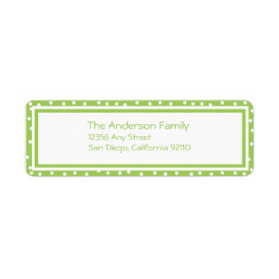 Dots n Dots  Return Address Label (lime)