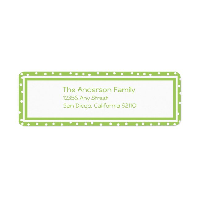 Dots n Dots  Return Address Label (lime) (Front)