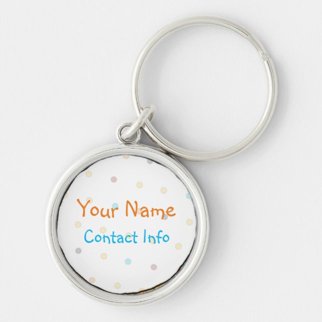 Dots 'n' Stripes ID tag Key Ring (Front)