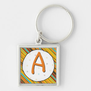 Dots 'n' Stripes Monogram Keychain