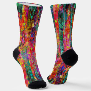 Dots on Multicolored Stripes Socks