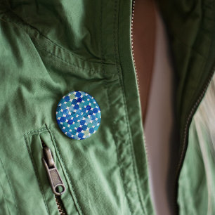 Dots pattern - blue and green 6 cm round badge