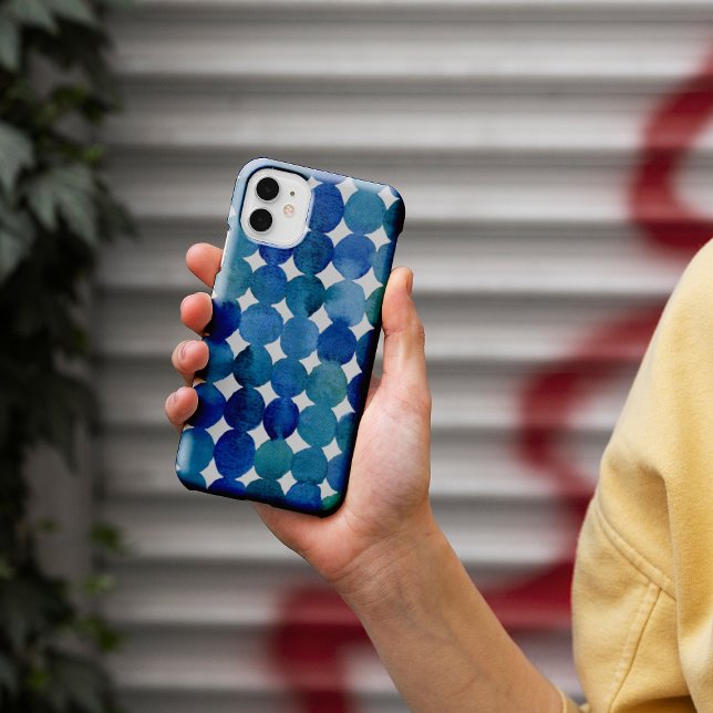 Dots pattern - blue and green Case-Mate iPhone case (Creator Uploaded)