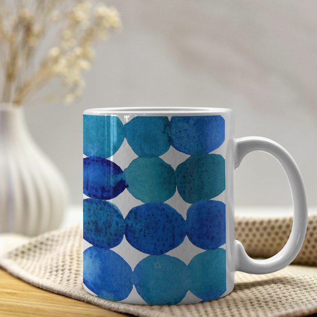 Dots pattern - blue and green coffee mug (Creator Uploaded)
