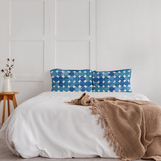 Dots pattern - blue and green pillowcase (Creator Uploaded)