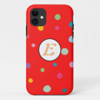 Dots pattern red colourful monogram joyful cute