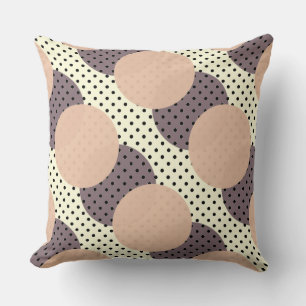 Dots pink purple black on off-white cushion