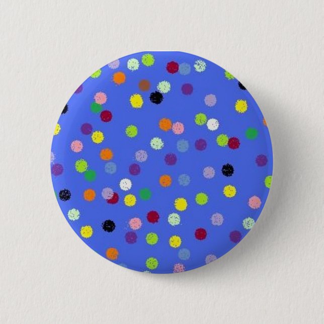 dots,polka 6 cm round badge (Front)