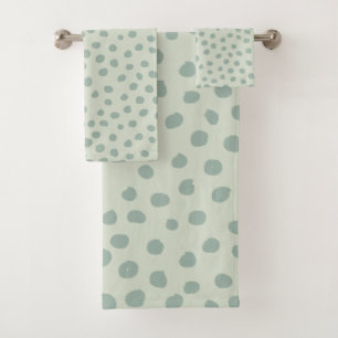 Dots Sage Green Bath Towel Set