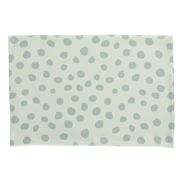 Dots Sage Green Pillowcase (Front)
