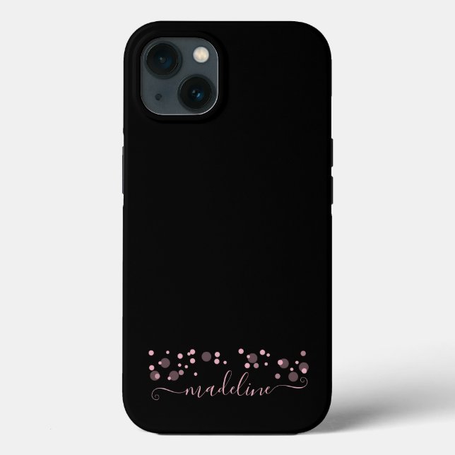 Dots Script Name Monogram Blush Pink Case-Mate iPhone Case (Back)